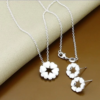 Romantic Jewelry Sets 925 Sterling Silver Fashion Heart Small Pendant Necklace Earrings Sets New 2019
Romantic Jewelry Sets 925 Sterling Silver Fashion Heart Small Pendant Necklace Earrings Sets New 2019