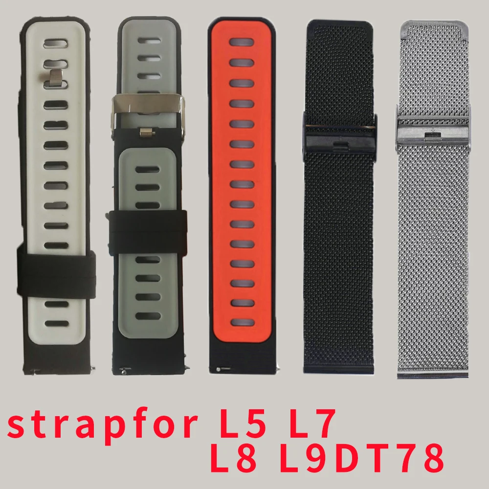 

22mm silicone strap metal strap lether strap for DT78 L5 L8 L7 L9 L15 L16 L17 smartwatch free shipping