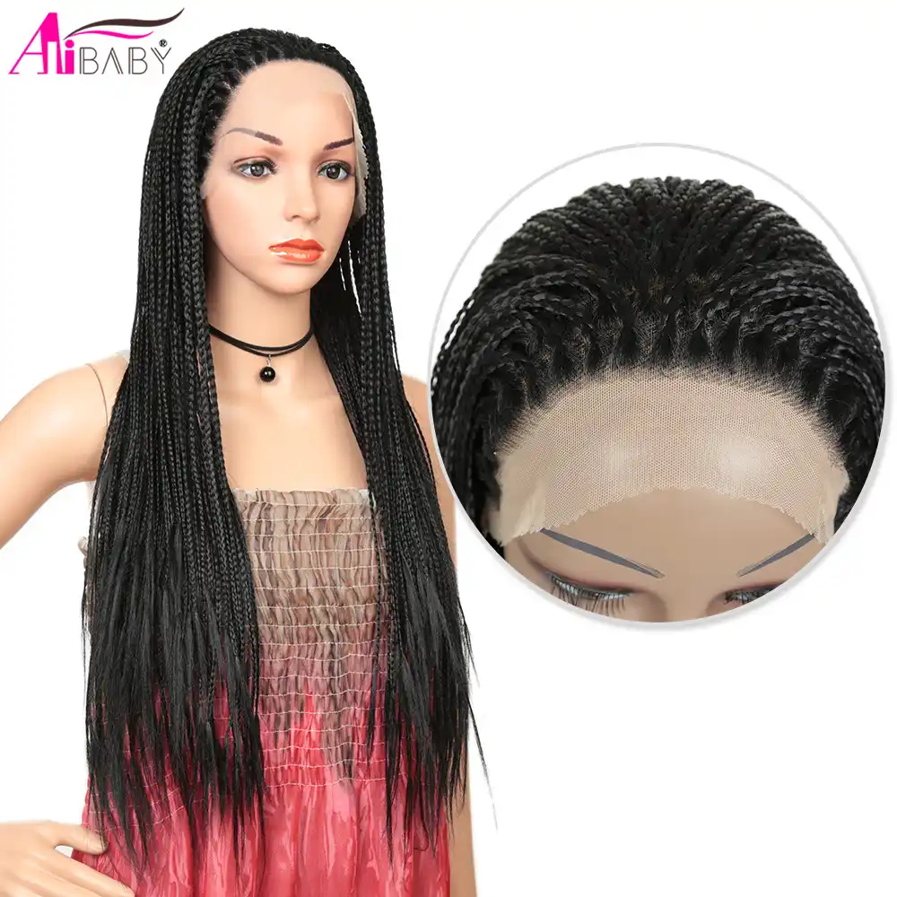 Dlinnye Mikro Pletenye Naturalnye Chernye Pariki Zharostojkie Volosy Sinteticheskie Kruzhevnye Perednie Pariki Korobka Kosichki Parik Dlya Zhenshin Alibaby Aliekspress