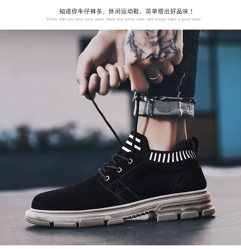 Męskie buty Casual na co dzień – czarne mokasyny skórzane z wkładką Ocio Slip On - Wianko - 18