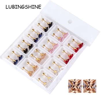 12pairs/set Stainless Steel Crystal Stud Earrings Punk Sliver Color Square Bling Rhinestone Earring Women Men Hip Hop Jewelry
12pairs/set Stainless Steel Crystal Stud Earrings Punk Sliver Color Square Bling Rhinestone Earring Women Men Hip Hop Jewelry