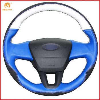 MEWANT White Blue Genuine Leather Black Suede Steering Wheel Cover for Ford Focus 3 2015-2018 without multi-function button 
MEWANT White Blue Genuine Leather Black Suede Steering Wheel Cover for Ford Focus 3 2015-2018 without multi-function button