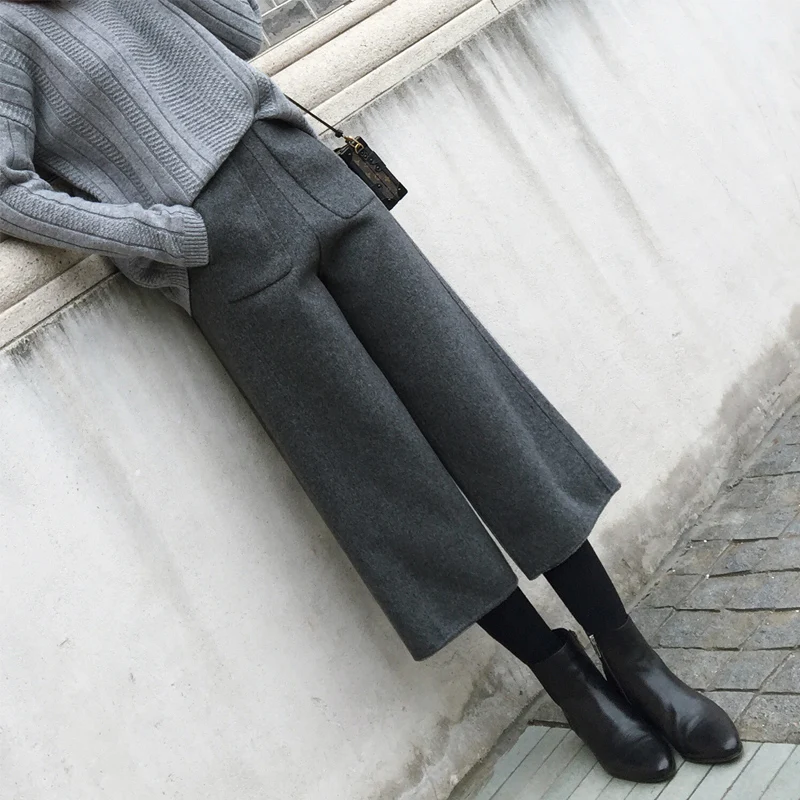 Women Clothes Wool Wide Leg Pants Women's Autumn and Winter High Waist Nine Pants Thick Loose Loose Seven Straight Jeans Pants
Women Clothes Wool Wide Leg Pants Women's Autumn and Winter High Waist Nine Pants Thick Loose Loose Seven Straight Jeans Pants