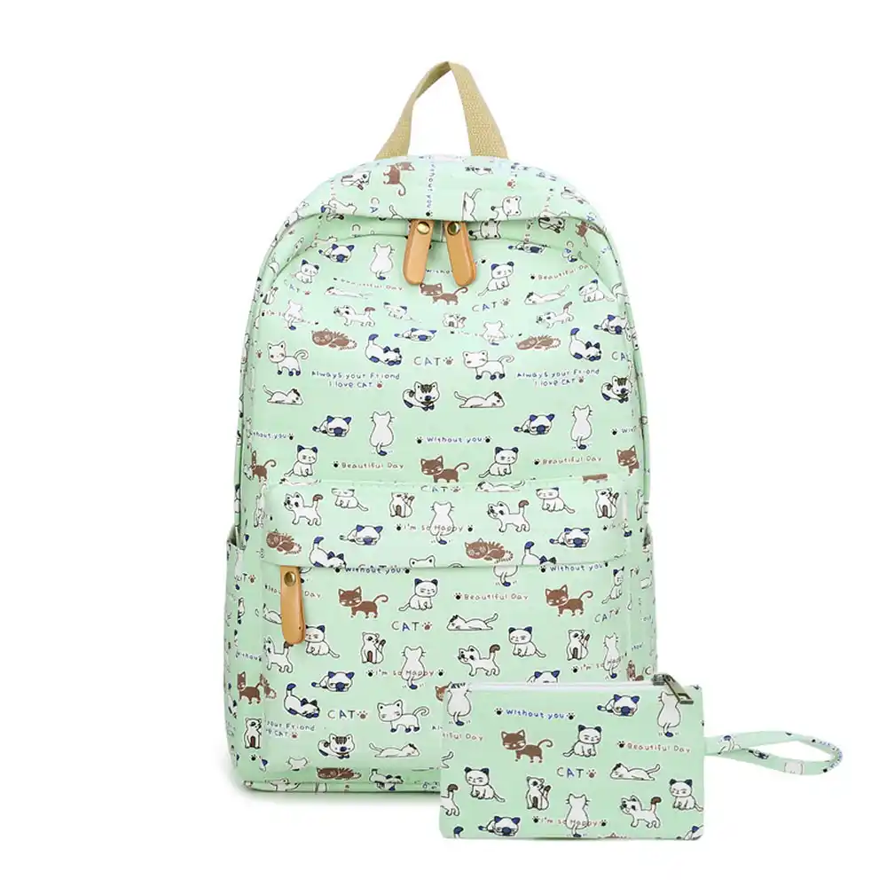 student bag female cartoon casual iron tower printing backpack