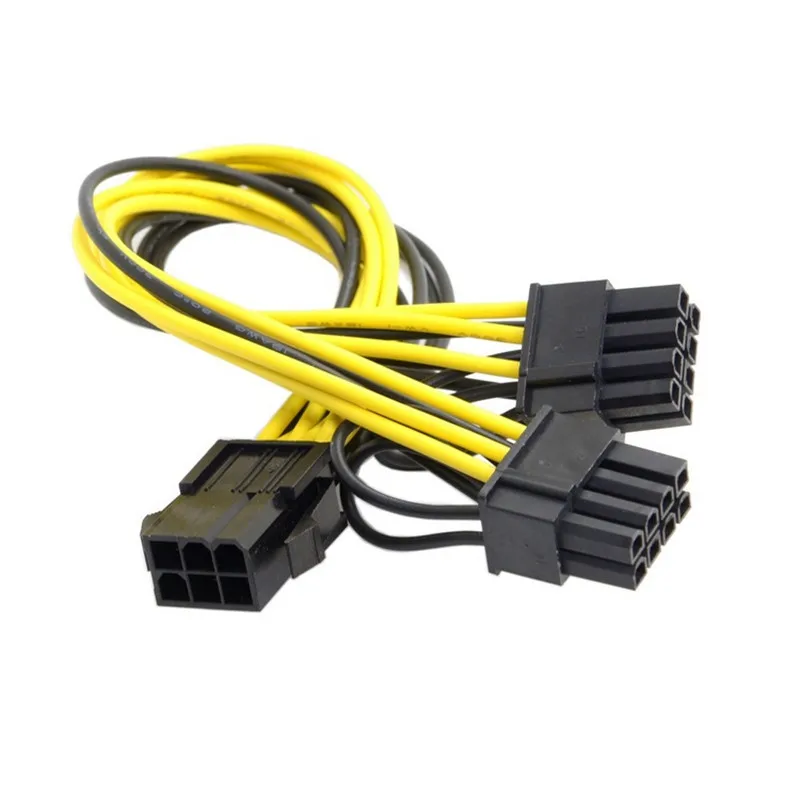 

Power Cable 6Pin to Dual 8Pin (6+2) 20cm Graphics Card Power Data Cord Splitter for Computer PC