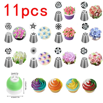 Stainless Steel Cake Nozzles Russian Pastry Tip Icing Piping Nozzle Decorating Tools Fondant Confectionery Sugarcraft 11PCS
Stainless Steel Cake Nozzles Russian Pastry Tip Icing Piping Nozzle Decorating Tools Fondant Confectionery Sugarcraft 11PCS