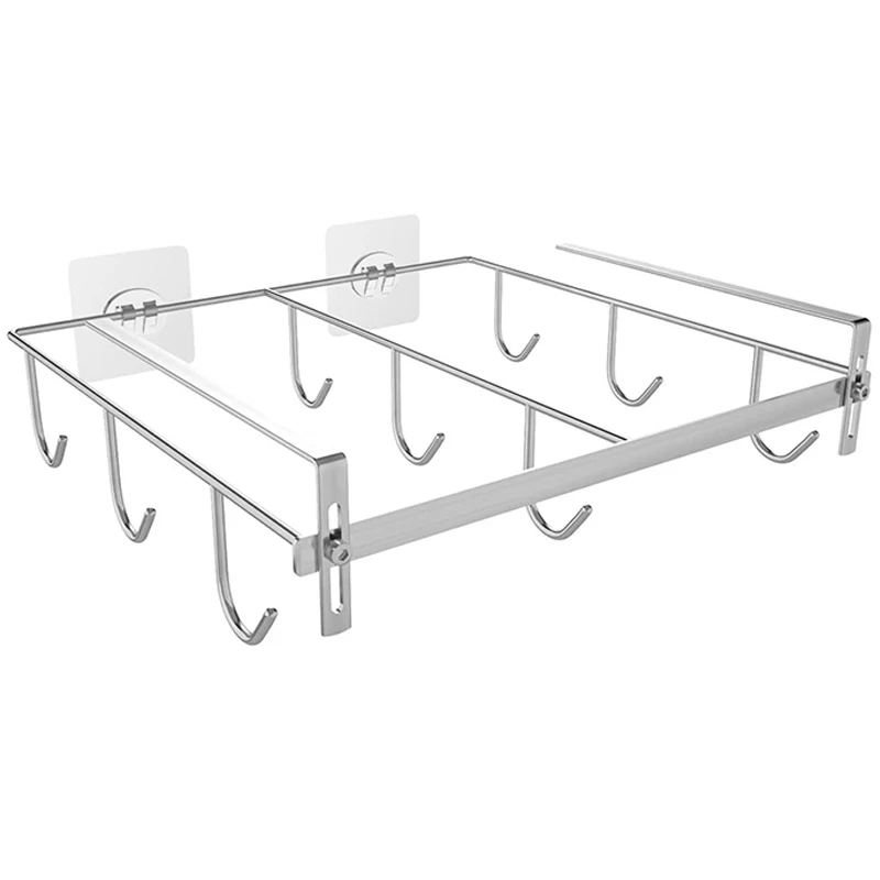 Adjustable Mug Rack Coffee Mug Holder with Extra Large Hook Distance Fit 1.18 Inch -1.96 Inch Thickness Cabinet
Adjustable Mug Rack Coffee Mug Holder with Extra Large Hook Distance Fit 1.18 Inch -1.96 Inch Thickness Cabinet