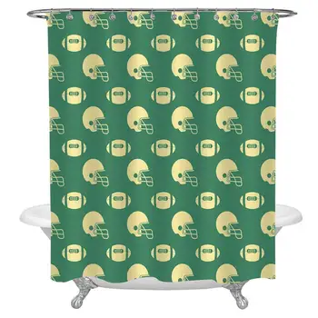 American Football Shower Curtain Set,Retro Style Pattern with Rugby Helmets and Balls Tournament Decorative Waterproof Fabric
American Football Shower Curtain Set,Retro Style Pattern with Rugby Helmets and Balls Tournament Decorative Waterproof Fabric
