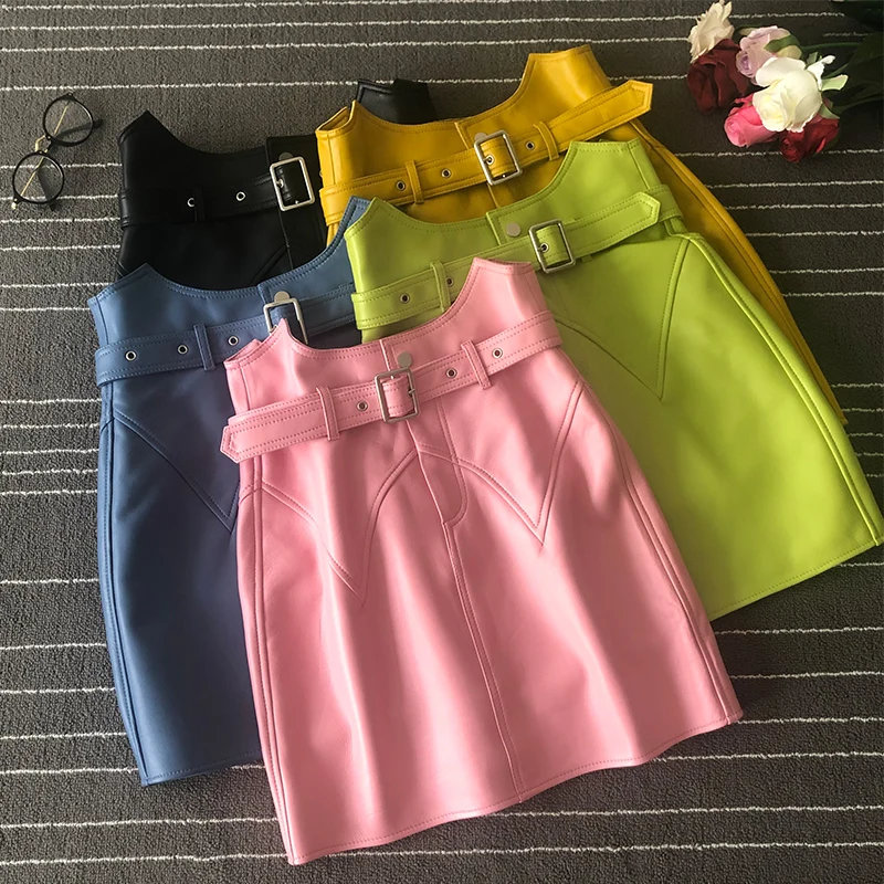Women sheepskin leather belt A-line skirt 2019 Fall runways high quality high-waist real leather Skirts A684
Women sheepskin leather belt A-line skirt 2019 Fall runways high quality high-waist real leather Skirts A684