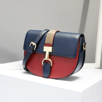 Saddle Bag Women's Crossbody Semicircle Small Bag 2020 New Color Matching Chain Bag Panelled Shoulder Messenger Bags Sac A Main 
Saddle Bag Women's Crossbody Semicircle Small Bag 2020 New Color Matching Chain Bag Panelled Shoulder Messenger Bags Sac A Main