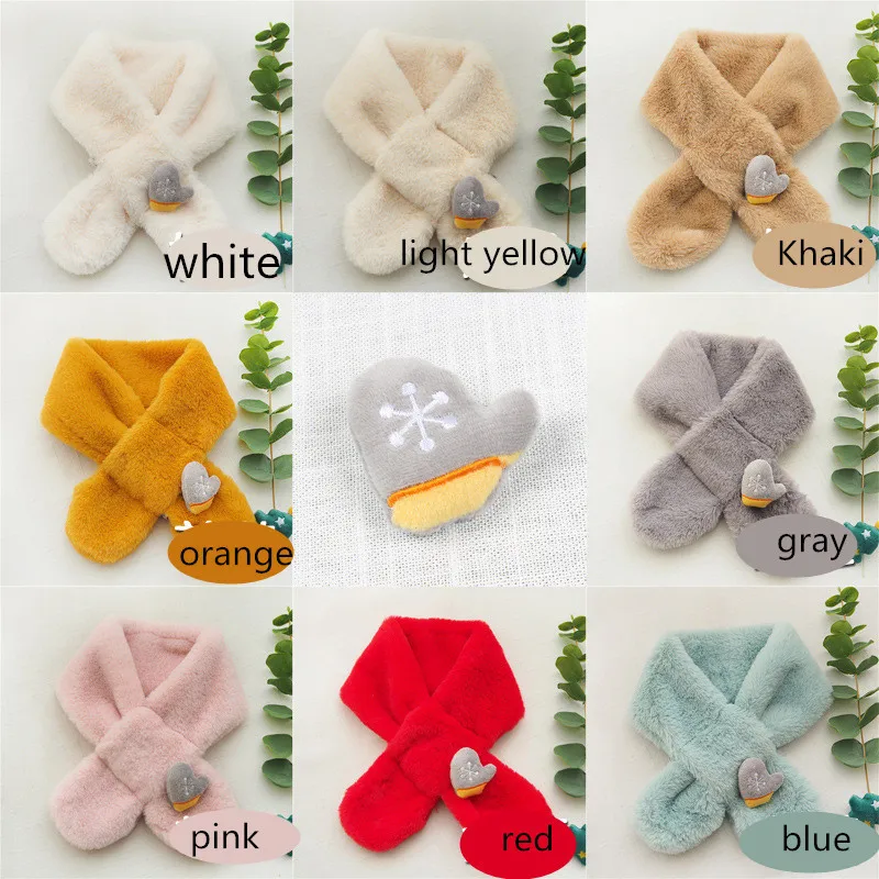 Christmas Fur Collar Warm Scarf Kids Winter Fashion Children Neck Scarves Faux Fur Scarf Shawls and Wraps WD06 (1)