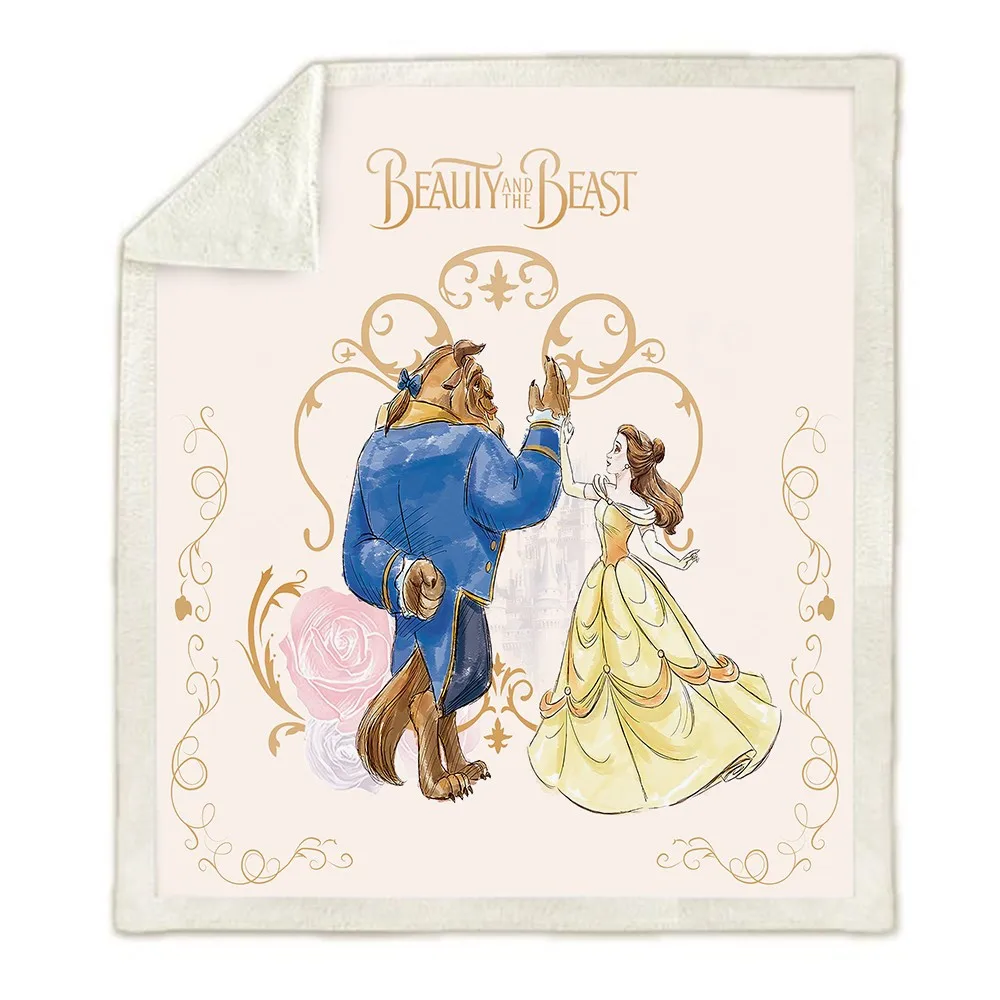 Disney Princess Beauty and Beast Blankets Plush Blanket Throw for Sofa Bed Cover Single Twin Bedding Baby Girls Children Gift