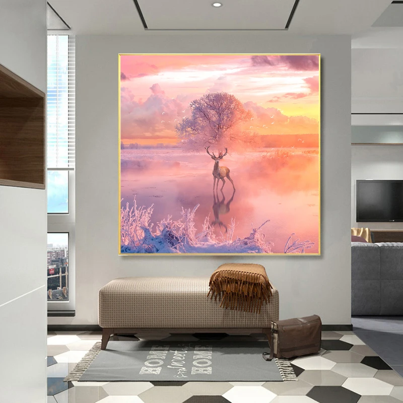 Nordic Pink Forest Elk Canvas Painting Animal Deer Landscape Poster and Prints Wall Art Picture for Room Home Decor Cuadros
Nordic Pink Forest Elk Canvas Painting Animal Deer Landscape Poster and Prints Wall Art Picture for Room Home Decor Cuadros