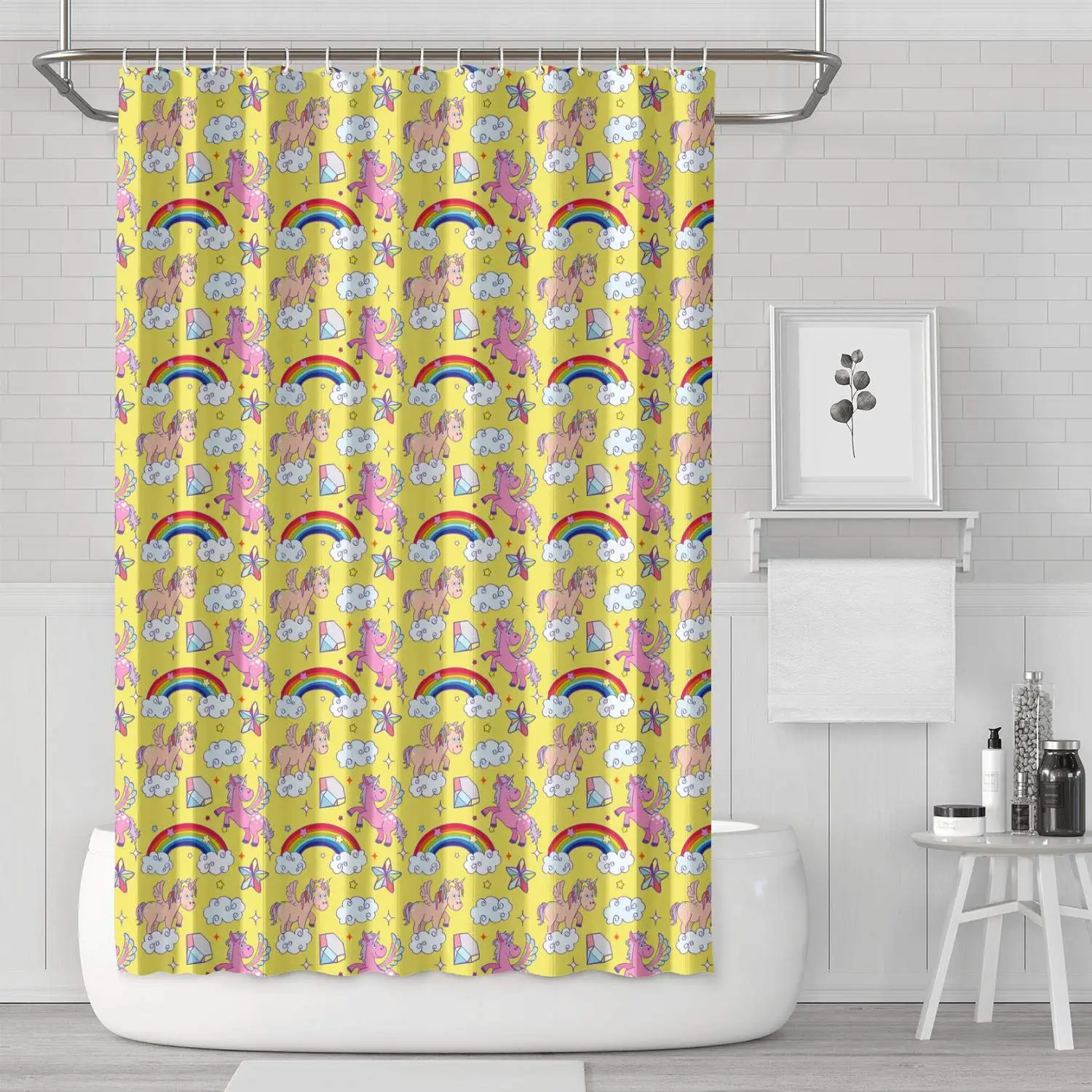 Miracle Rainbow Unicorn Wizard Yellow Shower Curtain Bath Curtain Set Polyester Cloth Best Pattern Soft Protective Space
Miracle Rainbow Unicorn Wizard Yellow Shower Curtain Bath Curtain Set Polyester Cloth Best Pattern Soft Protective Space