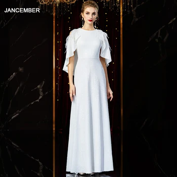 JANCEMBER Bat Sleeve Prom Dresses White Feather Sequin Sparkly Prom Dresses High Waist Платье На Выпускной
JANCEMBER Bat Sleeve Prom Dresses White Feather Sequin Sparkly Prom Dresses High Waist Платье На Выпускной
