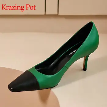 Krazing Pot 2020 new genuine leather small square toe high heels mixed colors career gentlewomen European style spring pumps L15
Krazing Pot 2020 new genuine leather small square toe high heels mixed colors career gentlewomen European style spring pumps L15