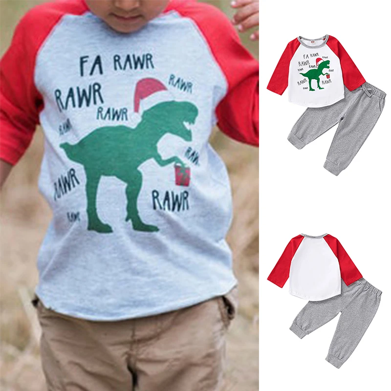 Cartoon Dinosaur Baby Christmas Outfits My First Christmas Outfit Baby 2Pcs Set Boy Tops+Gray Pants Christmas Clothes Baby D35
Cartoon Dinosaur Baby Christmas Outfits My First Christmas Outfit Baby 2Pcs Set Boy Tops+Gray Pants Christmas Clothes Baby D35