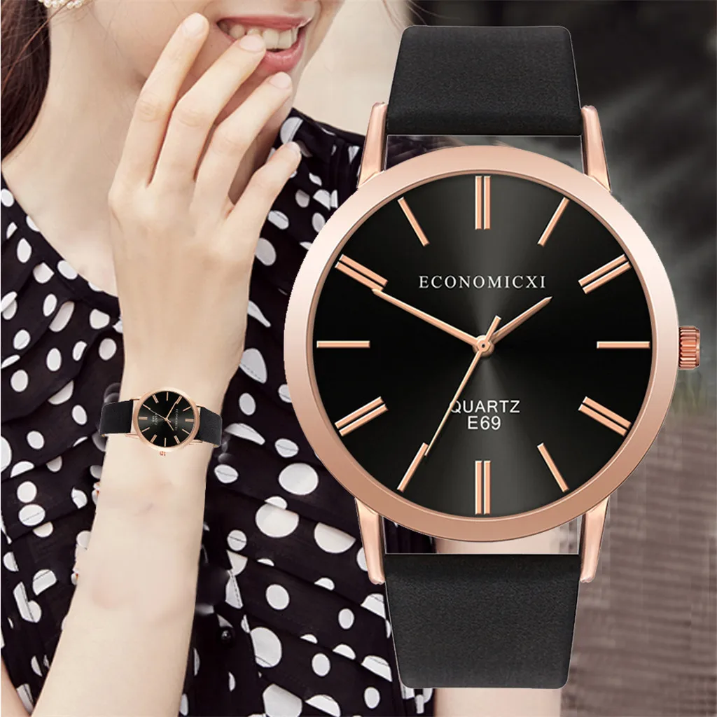 Luxury Women Analog Quartz Watch New Fashion PU Leather New Strap Watches Casual Gems & Stones Women Watch relojes mujer FJSL