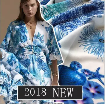 Europe and America Big Simulation Silk Cloth New Snowflake Satin Digital Printing Starfish Fabric For Woman Dress Tela Tissu DIY
Europe and America Big Simulation Silk Cloth New Snowflake Satin Digital Printing Starfish Fabric For Woman Dress Tela Tissu DIY