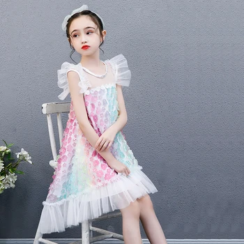 MUABABY Colorful Flower Applique Lace Dress For Girl Ruffles Sleeves Front Short Back Long Fluffly Frocks Kids Summer Outfits
MUABABY Colorful Flower Applique Lace Dress For Girl Ruffles Sleeves Front Short Back Long Fluffly Frocks Kids Summer Outfits