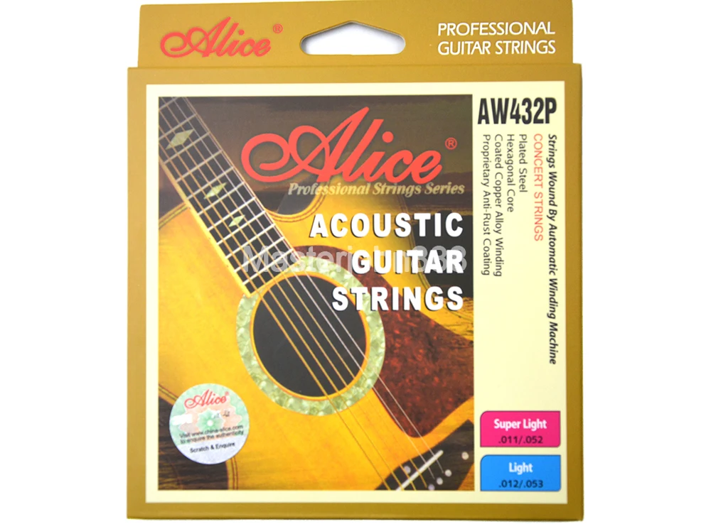 

Alice AW432P-L Acoustic Guitar Strings Plated&Coated Copper Alloy Wound 1st-6th Colourful Ball-End Strings Free Shippng