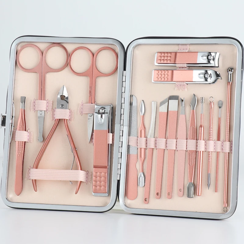 18pcs/set Professional Manicure Set Fine Stainless Steel Nail Clippers Hand Tool Set With PU Bags Rose Gold Nails Hand Tool Sets
18pcs/set Professional Manicure Set Fine Stainless Steel Nail Clippers Hand Tool Set With PU Bags Rose Gold Nails Hand Tool Sets