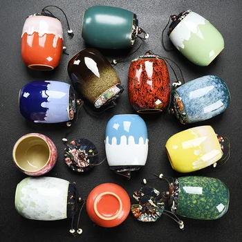Kiln Change Tea Caddy Small Household Ceramics Jianzhan Pu'er Tea Bag Box Portable Mini Travel Moisture-proof Storage Tank
Kiln Change Tea Caddy Small Household Ceramics Jianzhan Pu'er Tea Bag Box Portable Mini Travel Moisture-proof Storage Tank
