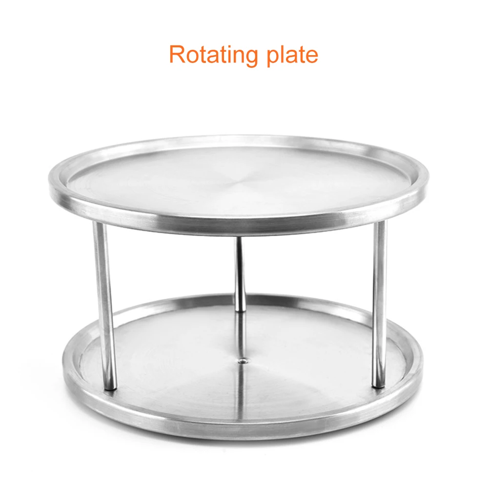 Spice Rack Stainless Steel Organizer Tray 360 Degree Turntable Rotating 2-Level Tabletop Stand For Dining Table Kitchen Counters
Spice Rack Stainless Steel Organizer Tray 360 Degree Turntable Rotating 2-Level Tabletop Stand For Dining Table Kitchen Counters