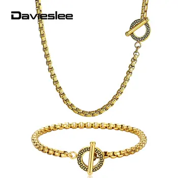 Men Women's Jewelry Set 4mm Box Link Stainless Steel Necklace Bracelet Set Chain Unique Patterns Toggle Clasp Wholesale DTSS09
Men Women's Jewelry Set 4mm Box Link Stainless Steel Necklace Bracelet Set Chain Unique Patterns Toggle Clasp Wholesale DTSS09