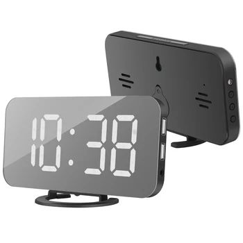 Digital LED Alarm Clock Snooze Display Time Night Led Table Desk 2 USB Charger Ports for iphone Android Phone Alarm Mirror Clock
Digital LED Alarm Clock Snooze Display Time Night Led Table Desk 2 USB Charger Ports for iphone Android Phone Alarm Mirror Clock