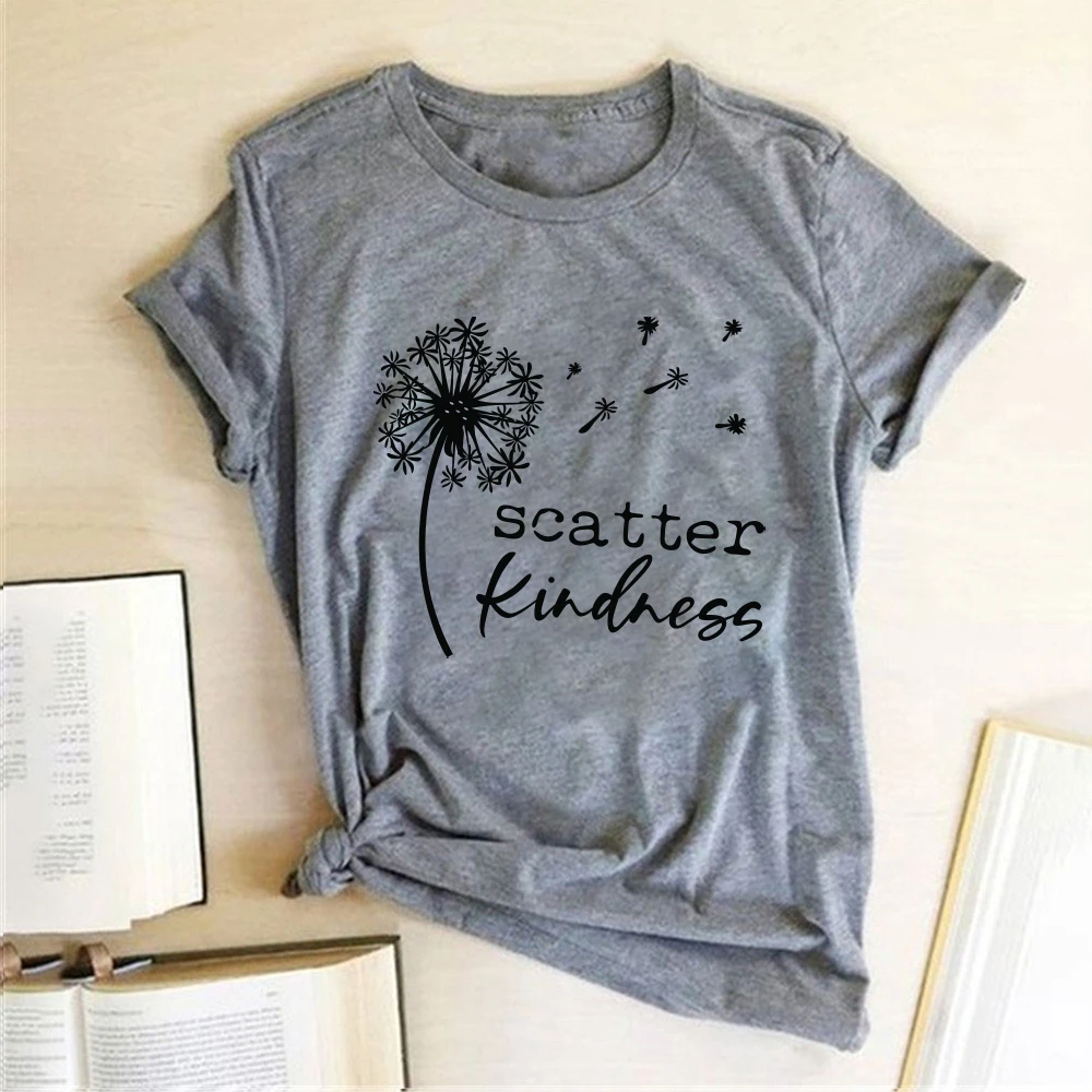 Dandelion Scatter Kindness Women T-shirts Free Shipping JKP4754