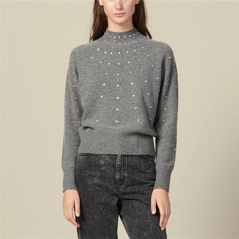 Tunjuefs Loose Solid Sweater Women Jumper Rhinestones Diamonds Beading Pullovers Knitted Top Elegant Long Sleeve Jersey
Tunjuefs Loose Solid Sweater Women Jumper Rhinestones Diamonds Beading Pullovers Knitted Top Elegant Long Sleeve Jersey