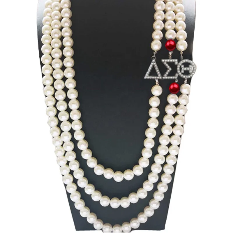 Greek letters Sorority Delta Sigma Theta Multilayer Long Pearl Necklace DST Accessories
Greek letters Sorority Delta Sigma Theta Multilayer Long Pearl Necklace DST Accessories