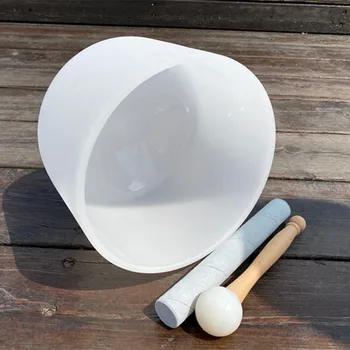 White bowl 8" note D sacral chakra crystal singing bowl for healing 
White bowl 8" note D sacral chakra crystal singing bowl for healing