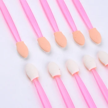 

10pcs Disposable Dual Sided Eyeshadow Eyebrow Eyeliner Brush Sponge Tipped Oval Makeup Brush Applicator Tool for Women set