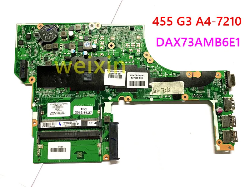 Материнская плата для ноутбука HP 828435-001 828435-501 828435-601 455 G3 A4-7210 DAX73AMB6E1 X73A 100% рабочий
Материнская плата для ноутбука HP 828435-001 828435-501 828435-601 455 G3 A4-7210 DAX73AMB6E1 X73A 100% рабочий