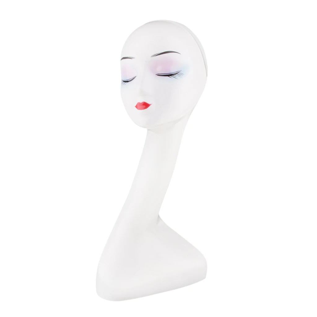 Long Neck Elegant Female Mannequin Head for Hair Wigs Jewelry Headphone Hat Display - White Long Neck Elegant Female Mannequin Head for Hair Wigs Jewelry Headphone Hat Display - White