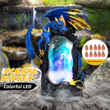 Resin Backflow Incense Burner Double Head Dragon Smoke Waterfall Incense Holder Censer With Colorful LED Light Home Decoration
Resin Backflow Incense Burner Double Head Dragon Smoke Waterfall Incense Holder Censer With Colorful LED Light Home Decoration