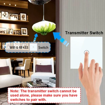 RF433 MHz Wireless Wall Glass Panel Transmitter Switch,Remote Controller Work with WiFi&RF433 Switch,Sticky Switch
RF433 MHz Wireless Wall Glass Panel Transmitter Switch,Remote Controller Work with WiFi&RF433 Switch,Sticky Switch