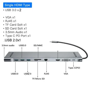 Multifunctional 10 in 1 Type-C Universal Docking Station Stand Video Display USB 3.0 HD Adapter Splitter Hub Notebook HUB
Multifunctional 10 in 1 Type-C Universal Docking Station Stand Video Display USB 3.0 HD Adapter Splitter Hub Notebook HUB