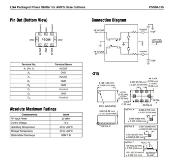 5PCS 100% new original PS088-315 PS088 LGA Packaged Phase Shifter for AMPS Base Stations
5PCS 100% new original PS088-315 PS088 LGA Packaged Phase Shifter for AMPS Base Stations