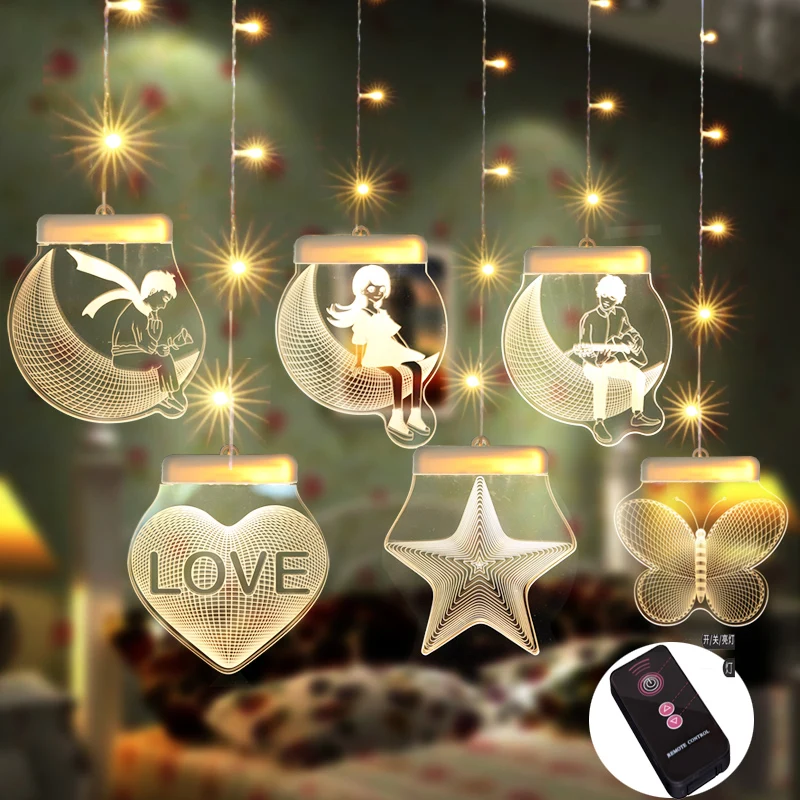 Moon Star LED Fairy Light Windows Creative Bulb Light Romantic Wedding Christmas Gift Lights Holiday Decoration Indoors Lights
Moon Star LED Fairy Light Windows Creative Bulb Light Romantic Wedding Christmas Gift Lights Holiday Decoration Indoors Lights