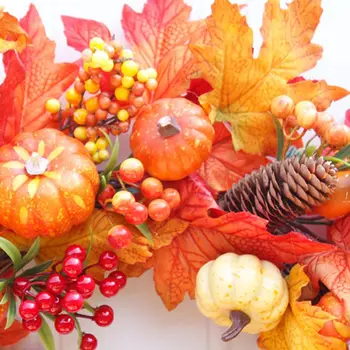 Pumpkin Maple Leaf Wreath Artificial Flower Garland Autumn Harvest Thanksgiving Halloween Decoration D08D
Pumpkin Maple Leaf Wreath Artificial Flower Garland Autumn Harvest Thanksgiving Halloween Decoration D08D