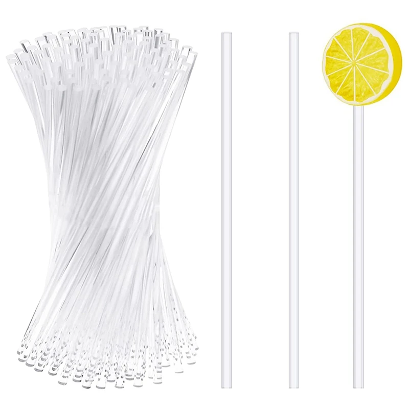 100 Pieces Acrylic Lollipop Sticks Clear Reusable Rods for Making Lollipops Cake Pops Candies Chocolates | Дом и сад