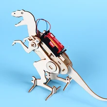 DIY T Rex модель интересные игрушки для изучения физики Дети DIY деревянный ползучий динозавр научный набор Инновационный Электрический Строит...(China)