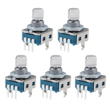 uxcell 360 Degree Rotary Encoder Code Switch Digital Potentiometer EC11 7 Pins 11mm D-Shaft 5pcs 
uxcell 360 Degree Rotary Encoder Code Switch Digital Potentiometer EC11 7 Pins 11mm D-Shaft 5pcs