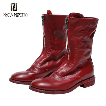 Prova Perfetto Brand Zipper Boots Woman Front Big Zipper Open Botas Mid-Calf Botines Genuine Leather Winter Botines Mujer 2020
Prova Perfetto Brand Zipper Boots Woman Front Big Zipper Open Botas Mid-Calf Botines Genuine Leather Winter Botines Mujer 2020