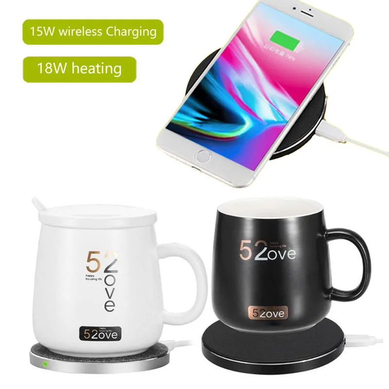 QI 15W 2in1 Fast Wireless Charging pad dock cradle charger & 55-Degree Electric Heating Coffee Mug warmer cup for iphone samsung
QI 15W 2in1 Fast Wireless Charging pad dock cradle charger & 55-Degree Electric Heating Coffee Mug warmer cup for iphone samsung