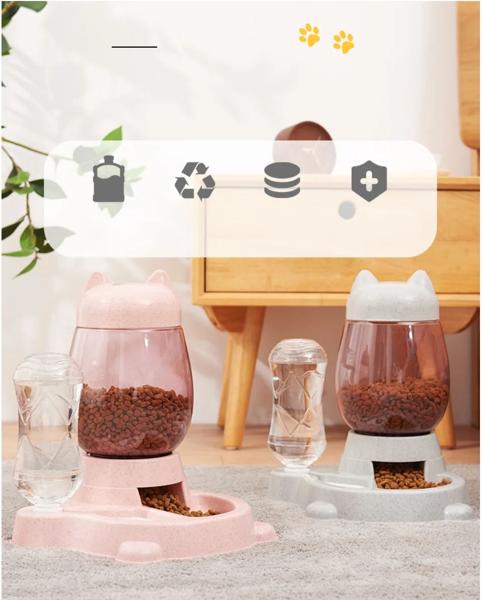 2.2L Pet Dog Cat Automatic Feeder Bowl for Dogs Drinking Water 528ml Bottle Kitten Bowls Slow Food Feeding Container Supplies 2.2L Pet Dog Cat Automatic Feeder Bowl for Dogs Drinking Water 528ml Bottle Kitten Bowls Slow Food Feeding Container Supplies