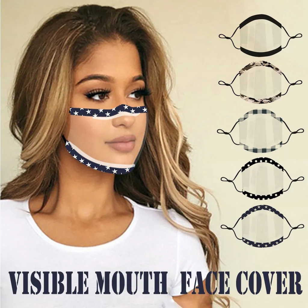 Фото Visible Mouth Cover Face Mask With Clear Window Expression For Deaf People Outdoor cosply Mascara | Тематическая одежда и